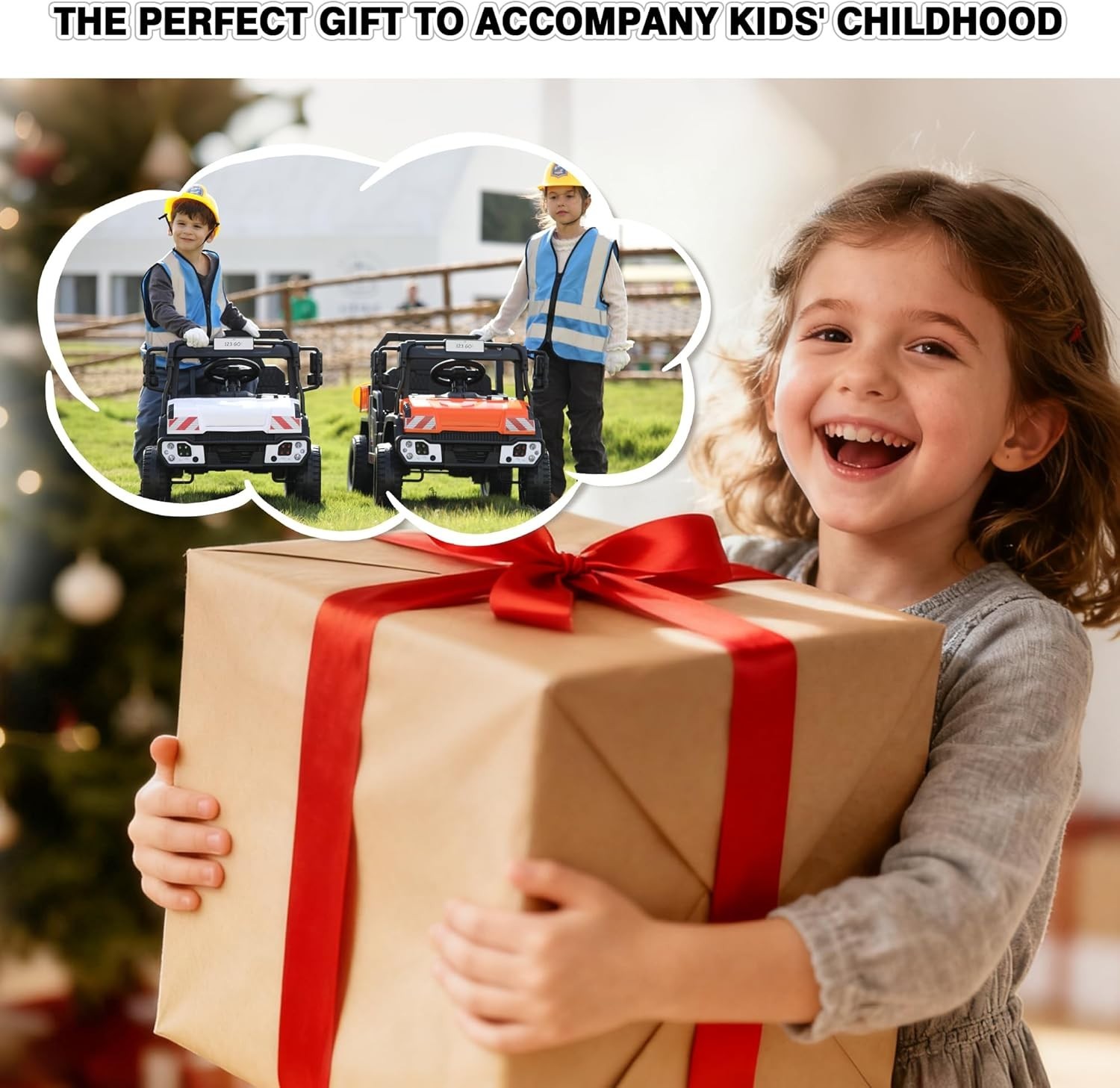 TOBBI Ride on Kids Car Dump Truck with Remote Control for Kids 3-8 Years, Yellow