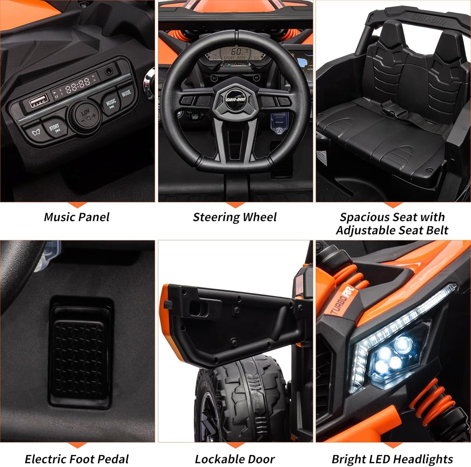 12V Ride on UTV Car,Licensed Can-Am Electric Kids Ride On Truck w/Remote Control