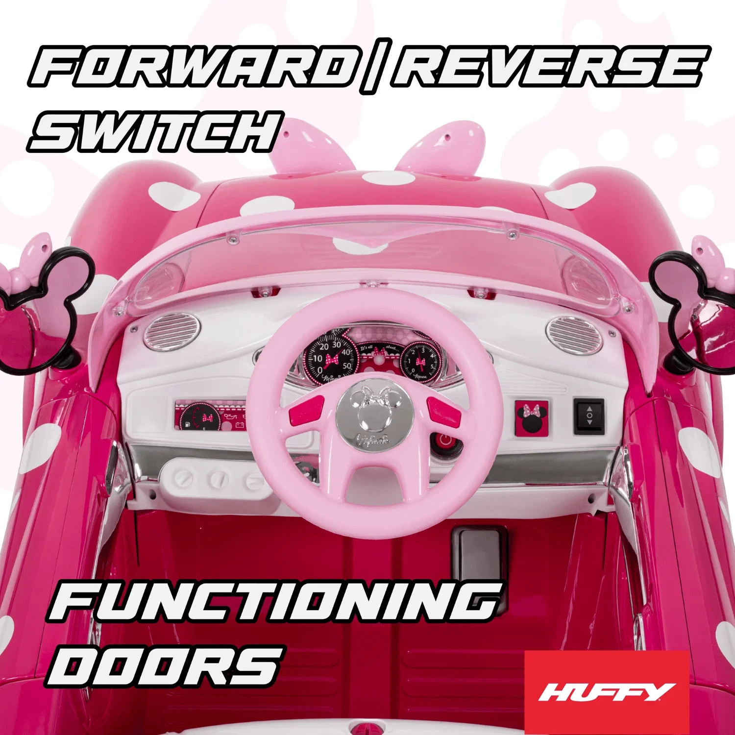 Huffy Minnie Mouse 6V Battery-Powered Ride-On Car for Kids Ages 3+