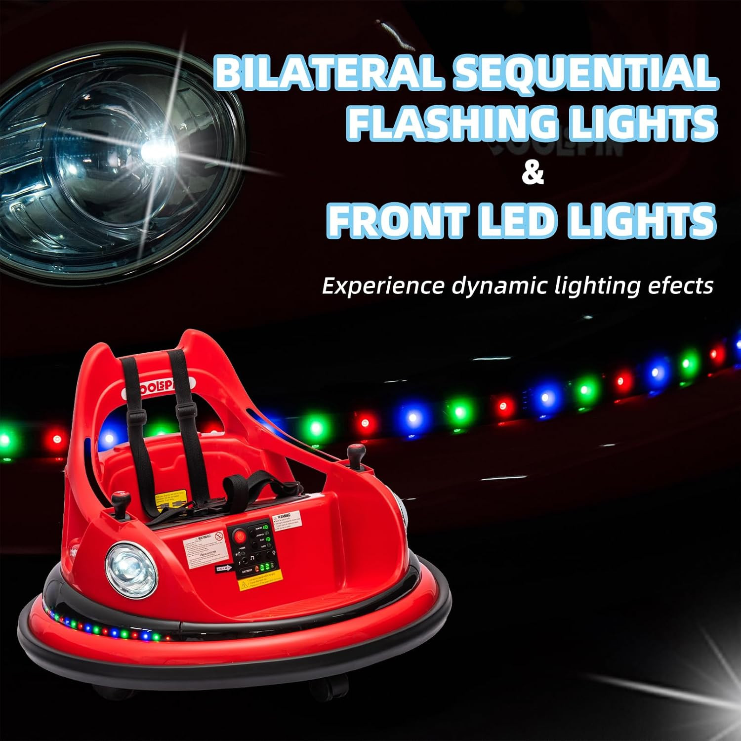 12V Bumper Car for Kids, Bumper Car for Toddlers W/Remote Control, Electric Ride