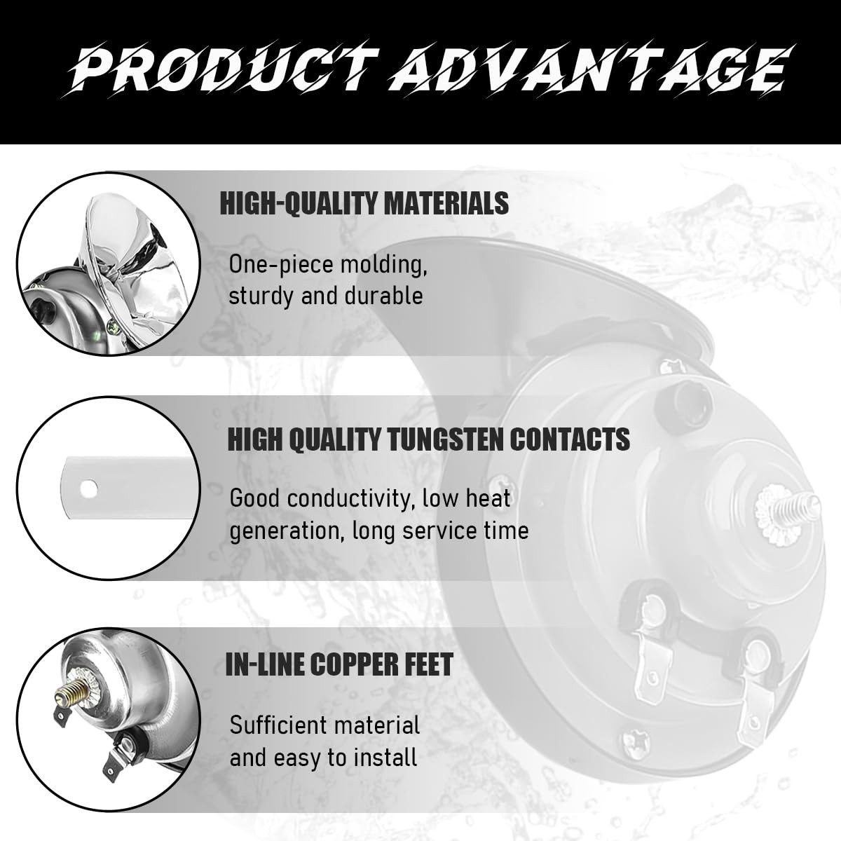 Yourkar 2 PCS Loud Car Horn, 12V Waterproof Snail Electric Horn, 300DB High T…