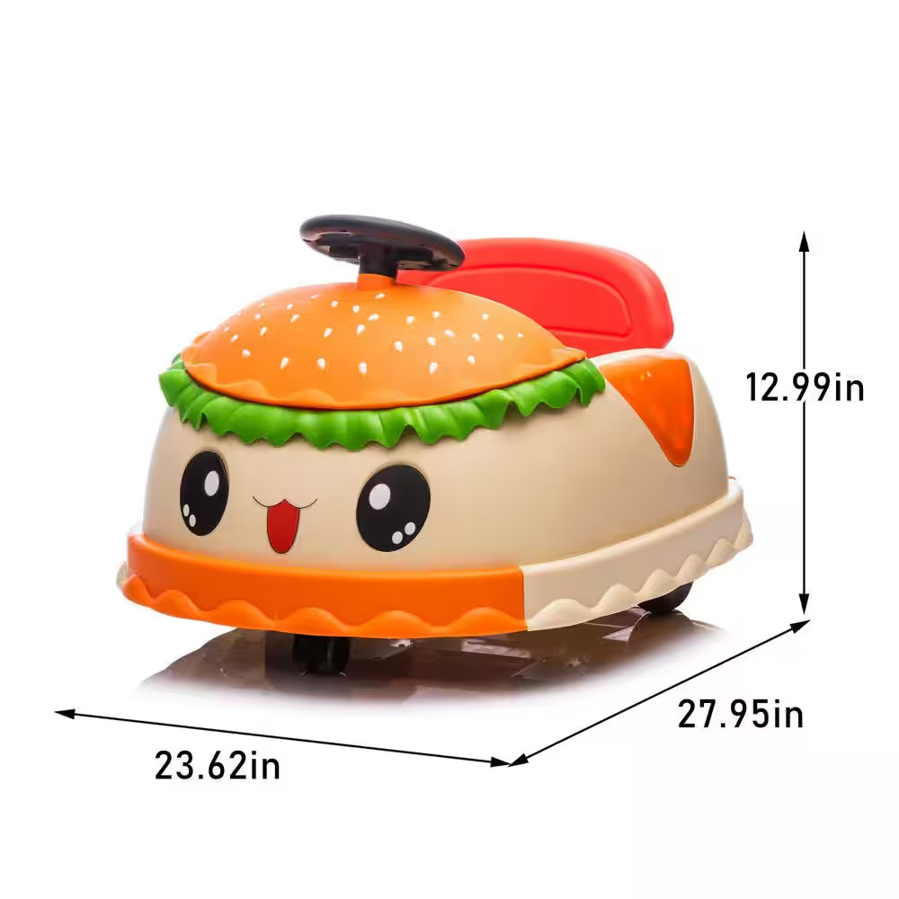 12V Hamburger Design Kids Ride on Electric Bumper Car with Parents Control
