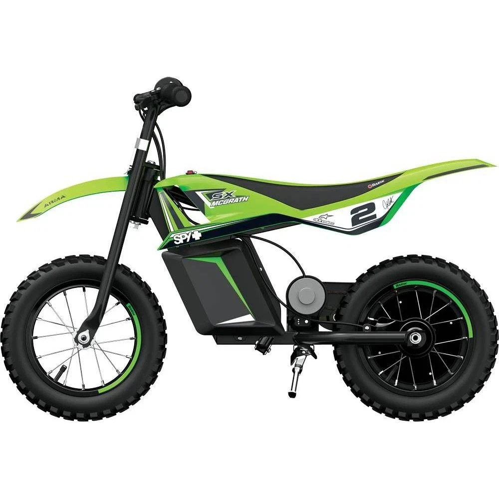 Razor 12.5″ Kids Dirt Bike SX125 12V100W McGrath Electric Green 8mph ~ New