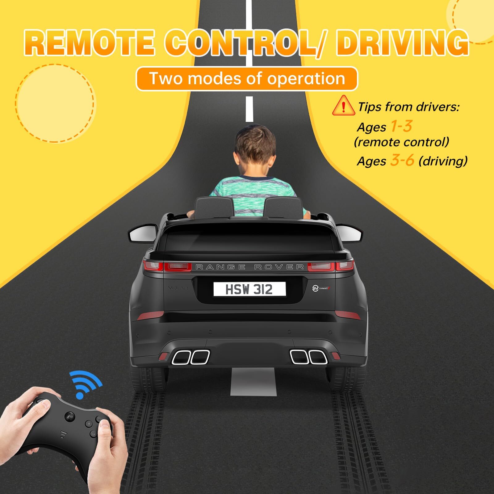 12V Ride On Toys for Kids 3-8 with Mp3 Player Rocking Electric Car with Remote