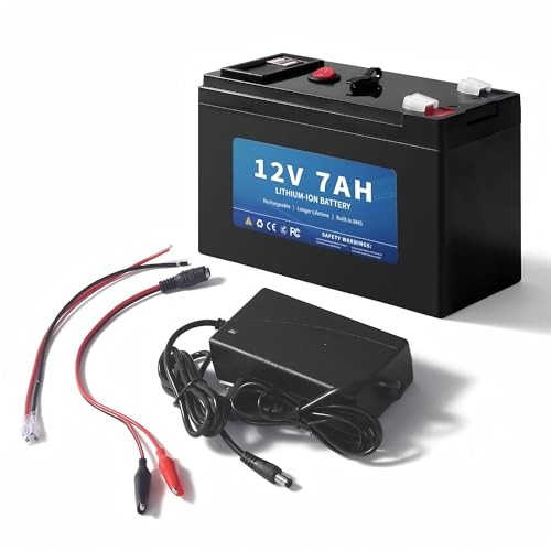 12V 7Ah Lithium Battery, Replacement Battery for Power Wheels 12 Volt, 2 USB