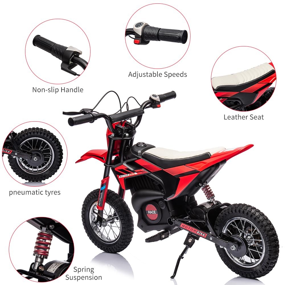 Ride On Motorcycle for Kids ,13.6MPH 24V Electric Dirt Bike Off-Road Motocross