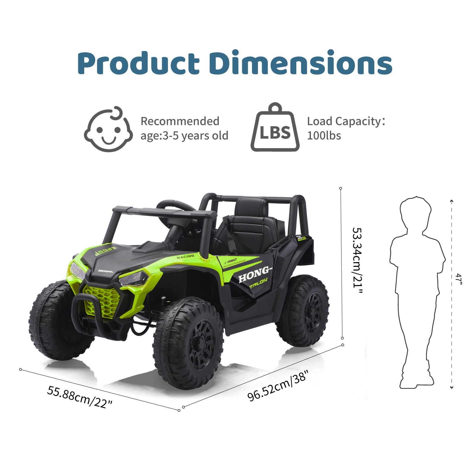 12V Kids Car Electric Battery Operated UTV Ride on Toy Gift with Remote LED mp3