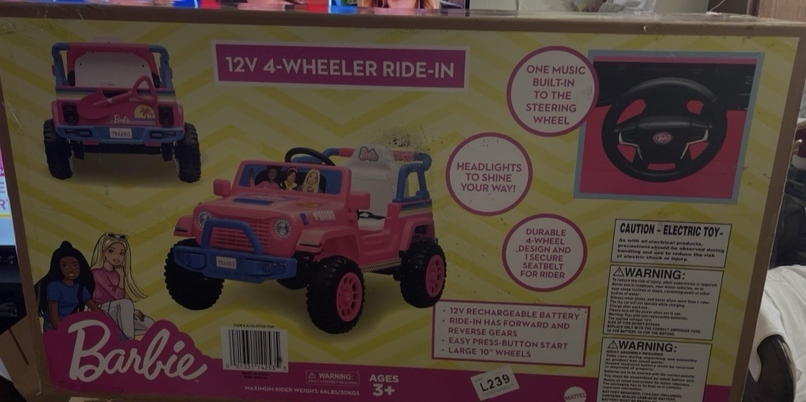 Licensed 12V 1-Seater Rugged Kids Ride-On -Barbie