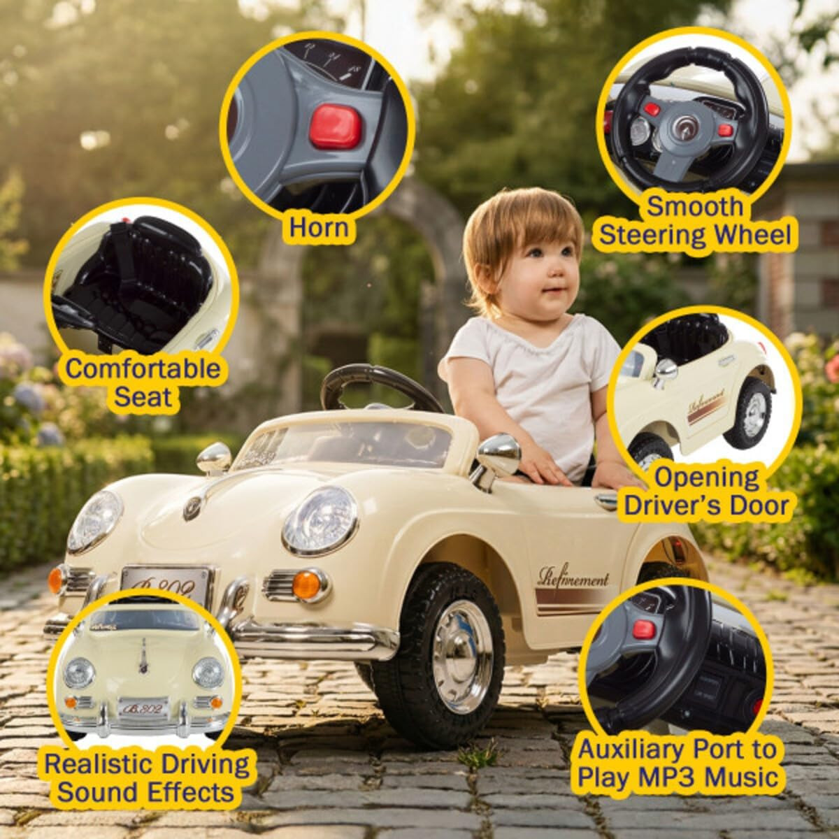 Kids Ride on Car with Remote – Classic Toddler Car for Kids Ages 3-6 – 6V Batter