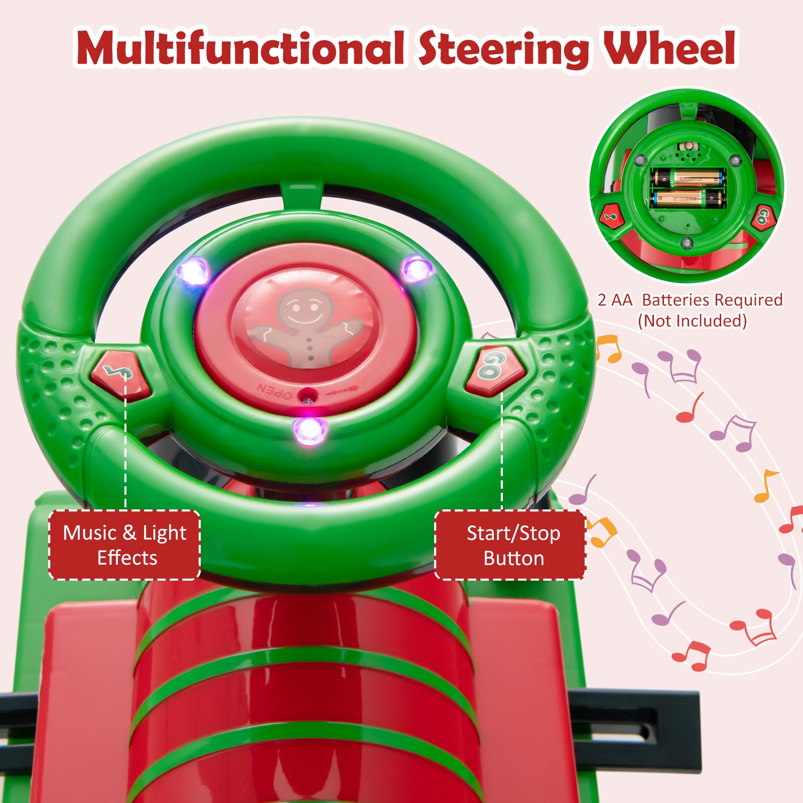 6V Electric Kids Ride On Train Motorized Train Toy w/ Track & 6 Wheels Green