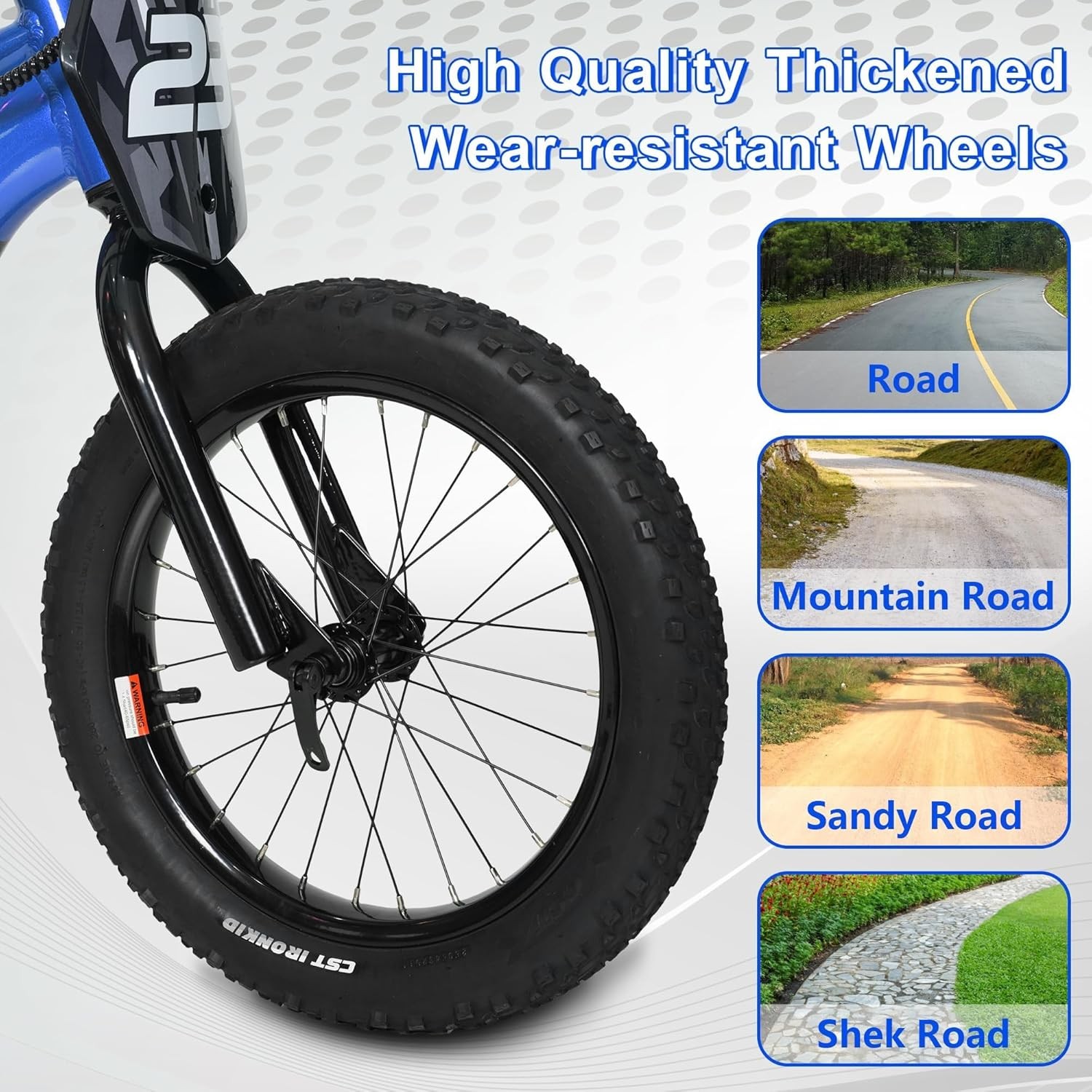 250W 24V Kids Electric Dirt Bike 16” Tire 3-Speed E-Balance Bike for 8-12