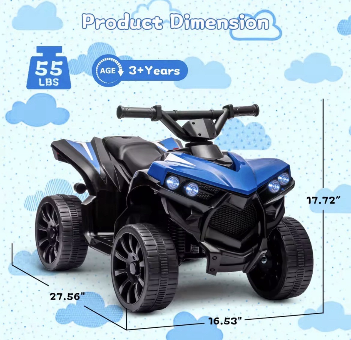 6V Kids Ride-On ATV – 4-Wheeler Quad Electric Car