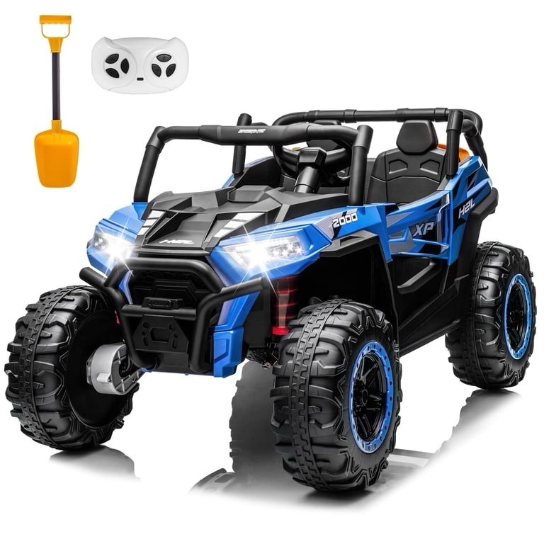 Kids Electric 2 Seat Ride On Car Truck Vehicle LED Lights, Music, Remote