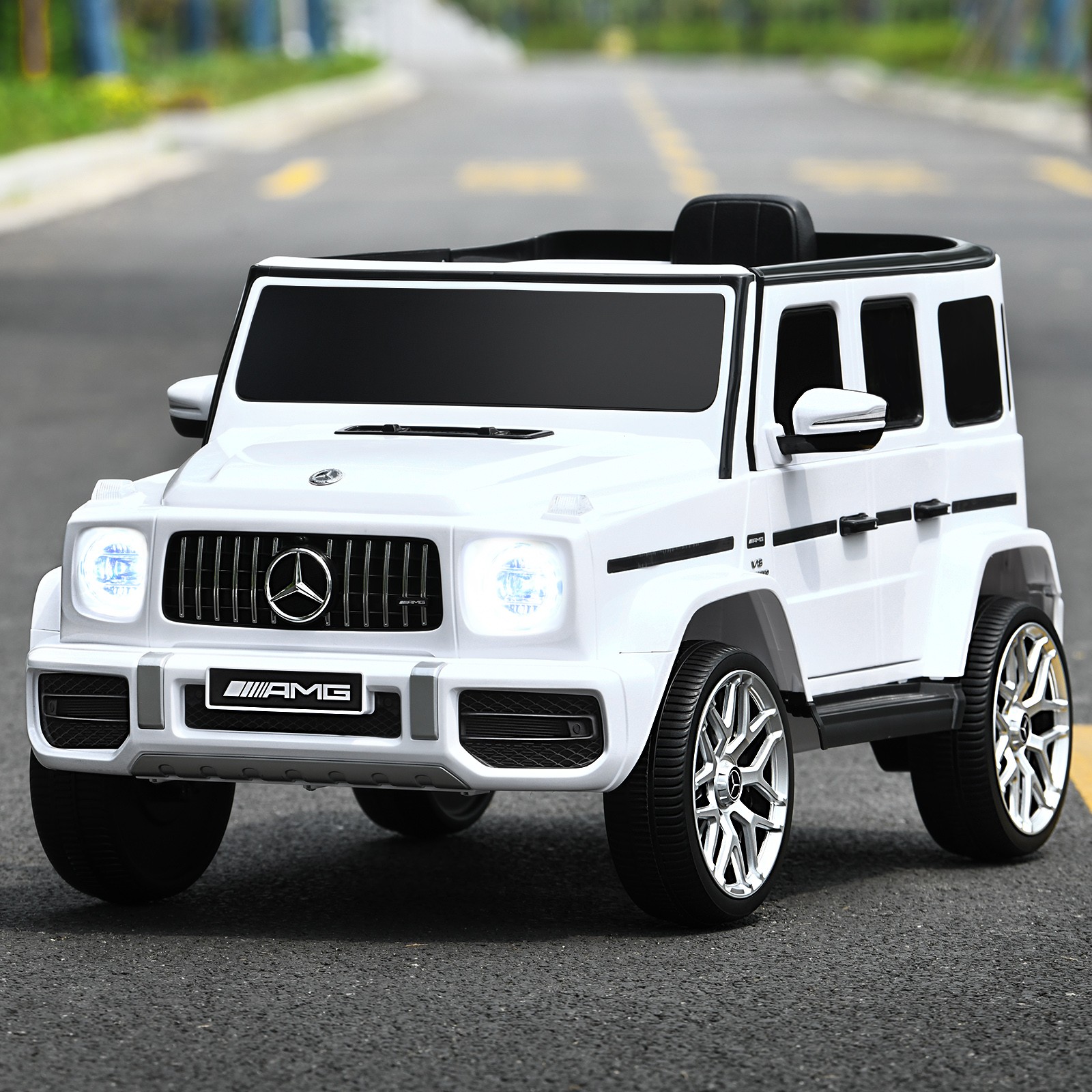 12V Kids Ride On Car Licensed Mercedes-Benz G63 w/Music & Remote Control White