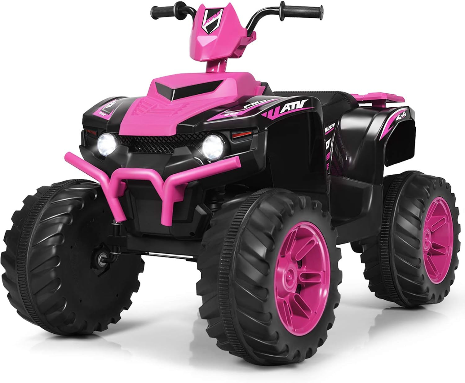 Kids ATV, 12V Battery Powered Electric Vehicle W/Led Lights, High & Low Speed, H