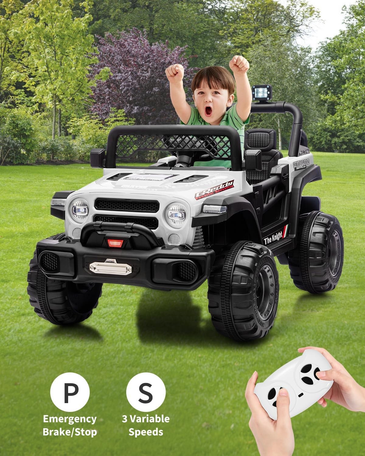 12V Kids Ride on Truck Toys for Big Kids Electric Vehicle with Parent Remote