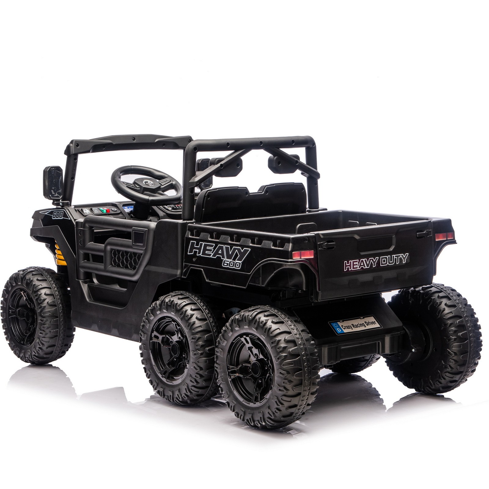 24V 400W 6-Wheel Kids Ride On Dump Truck Toy Car 4WD Parents Control LED Music