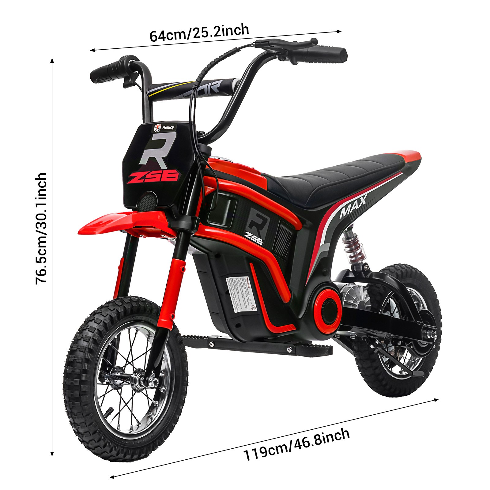 24V Ride on Dirt Bike 350W Electric Motorcycle Off Road Bike Toys for 3-12 Kids