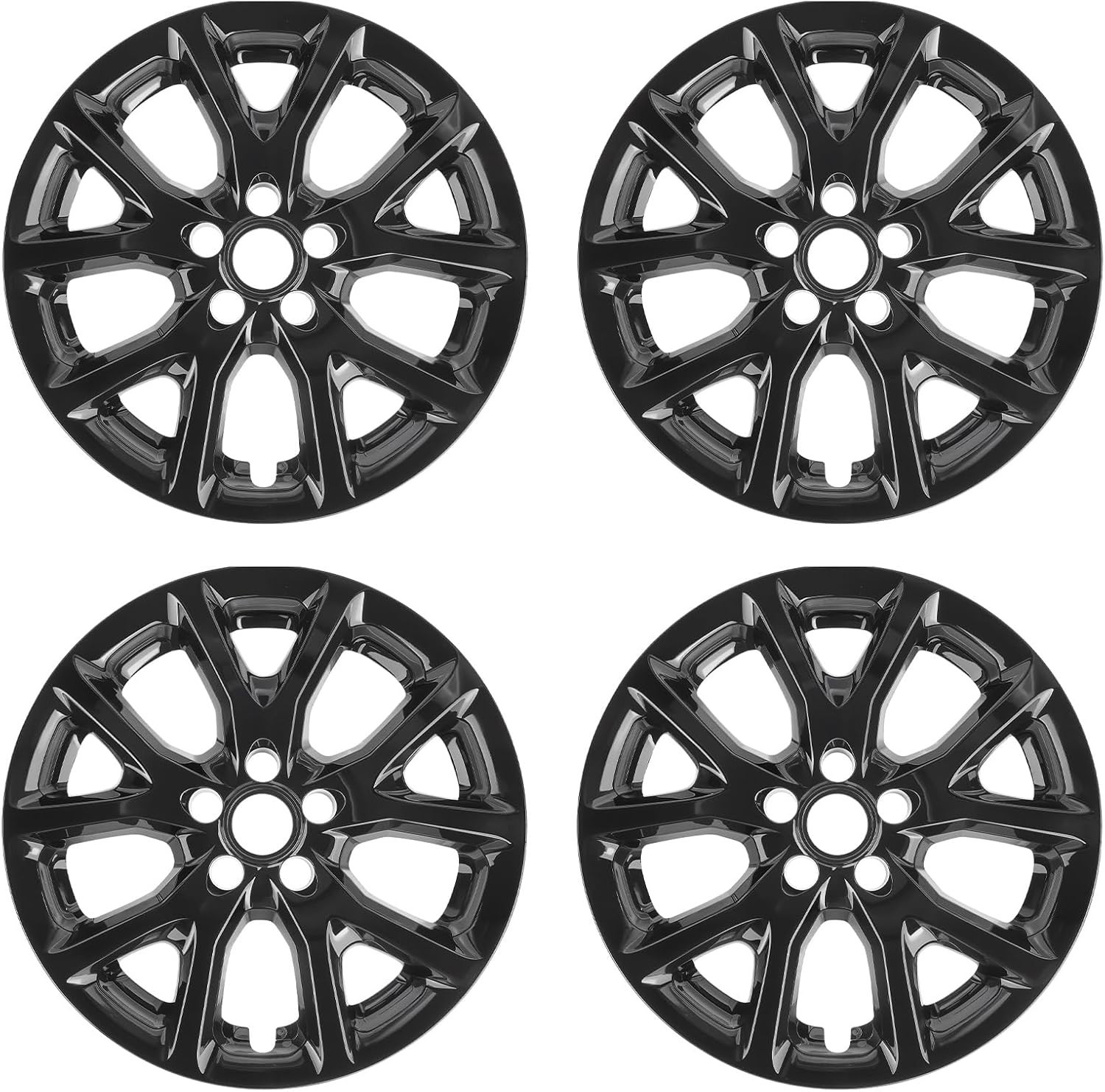 Wheel Skins comeptible with Jeep Cherokee 2014-2018 ; Set of 4 Pack;Glossy Bl…