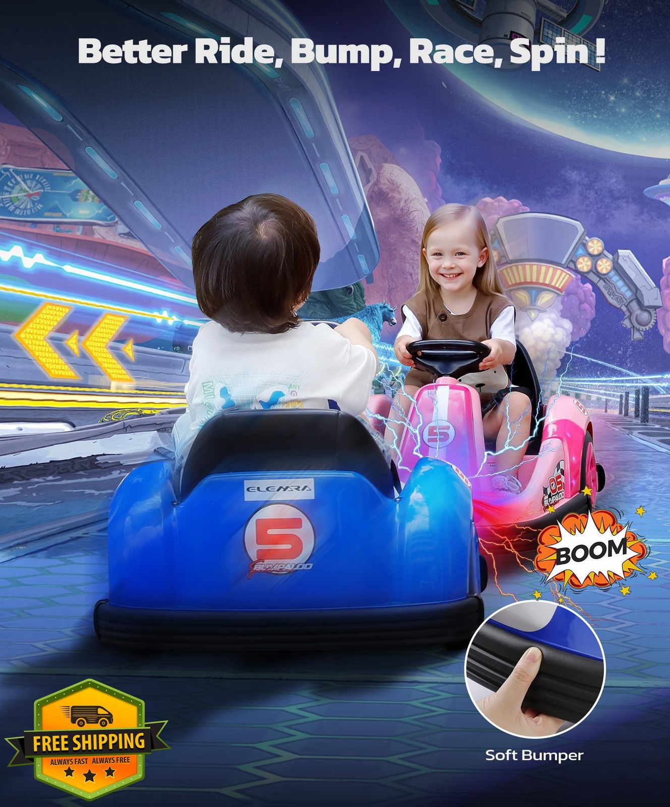 ELEMARA baby bumper car, navy blue