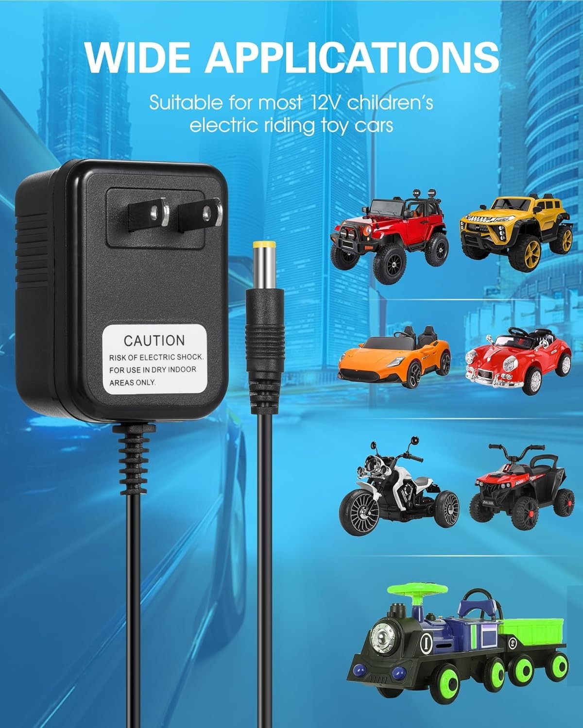 6 Volt Charger for Flybar/Kidzone Bumper Car，Replacement Chargers for Kids Ride