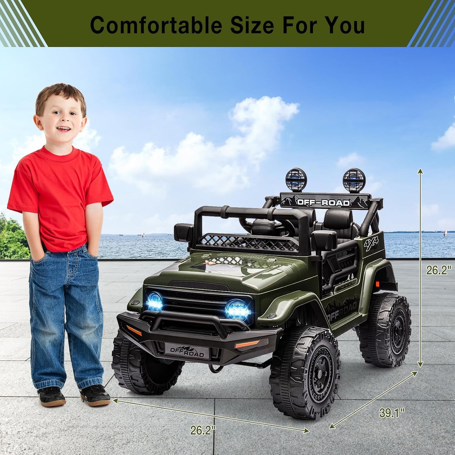 2-Seater Kids Ride On Car Truck 12V Battery Electric Vehicles Ride on Toy Gift