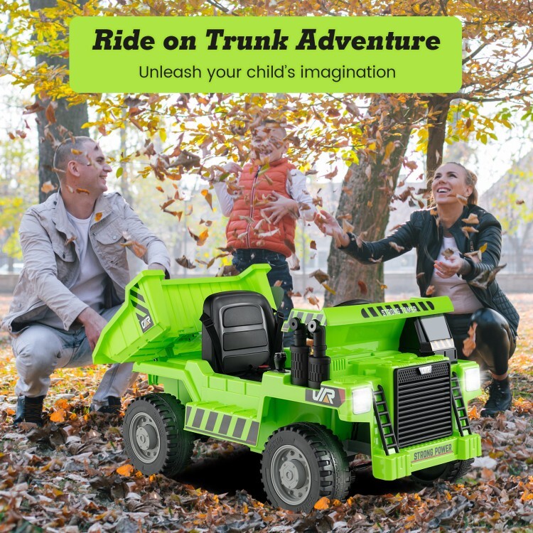 12V Battery Kids Ride on Electric Dump Truck Car Gift Kids w/2.4G Remote Control
