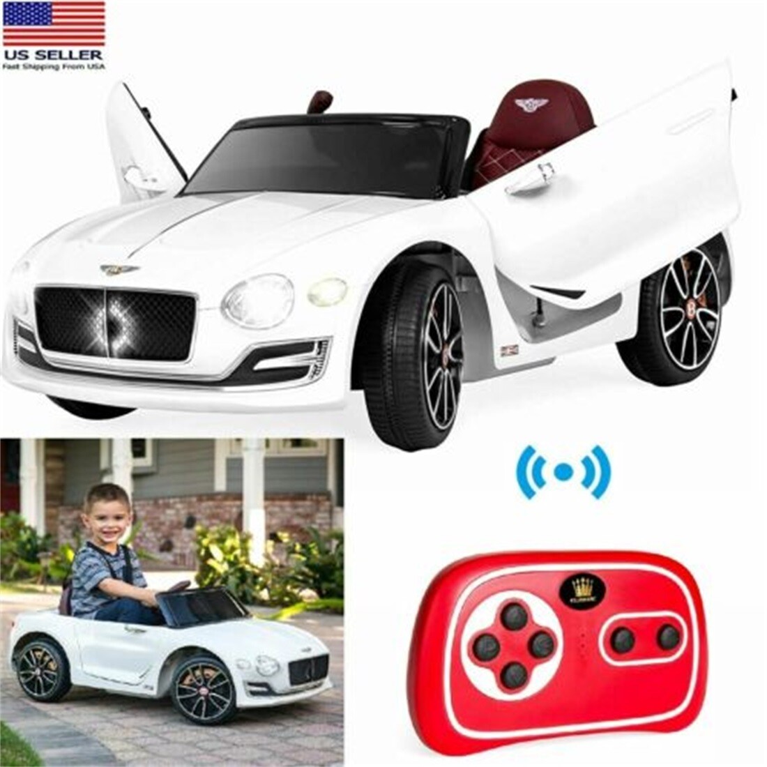 Kids Ride On Car BENTLEY Style Licensed Electric Toy 12V w/ Control MP3 LED