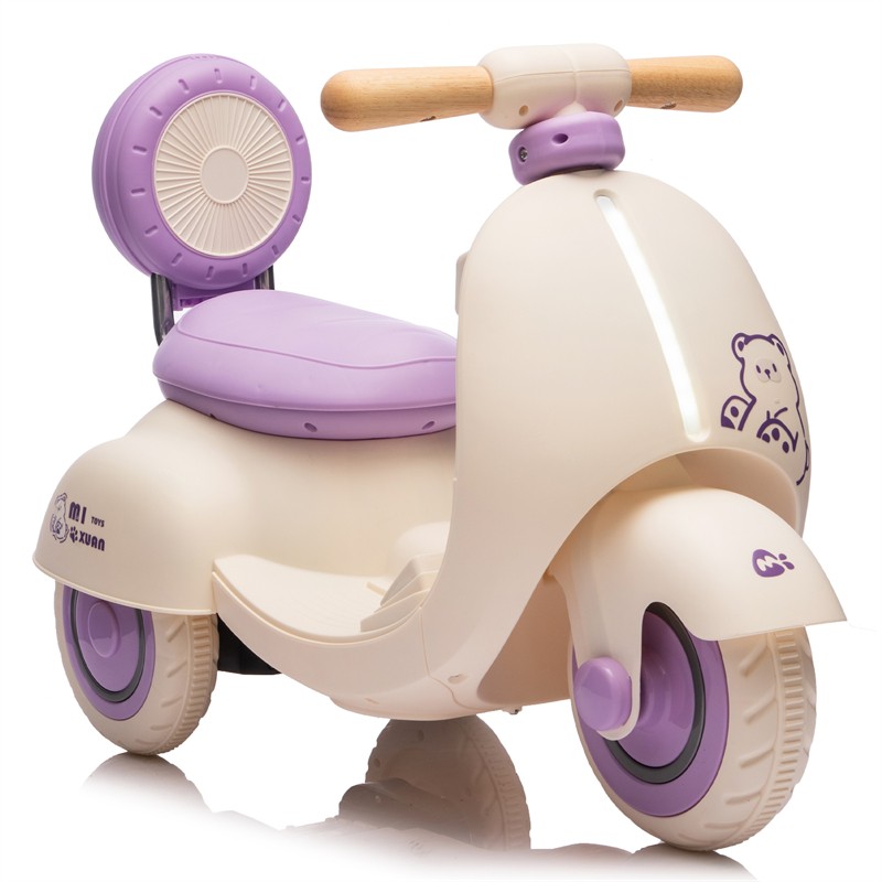 12V Kids Ride On Electric Motorcycle 3-Wheel Toddler Scooter w/ Parents Control