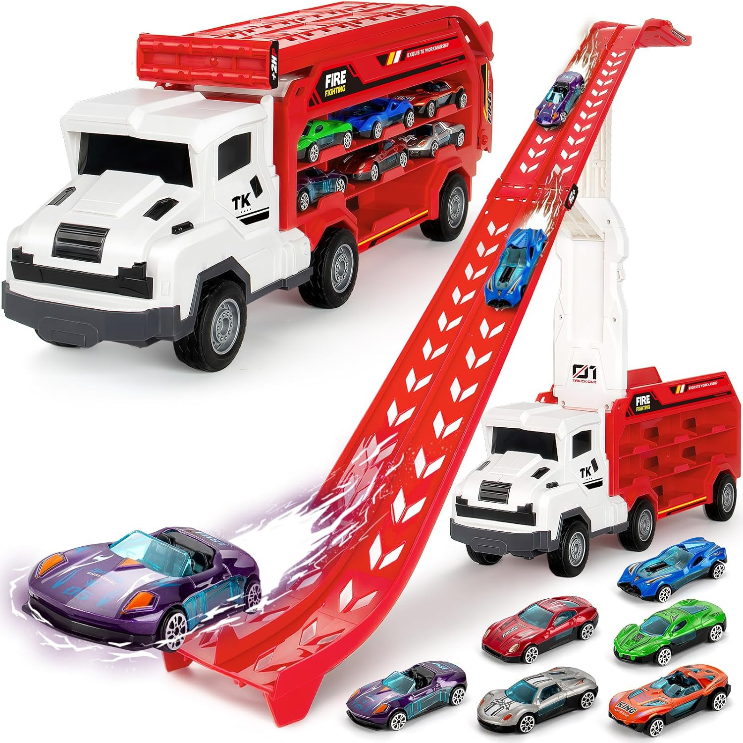 Truck Car Toys for 3, 4, 5, 6 Years Old Boys Girls, 25 in Race Track Truck Toys,