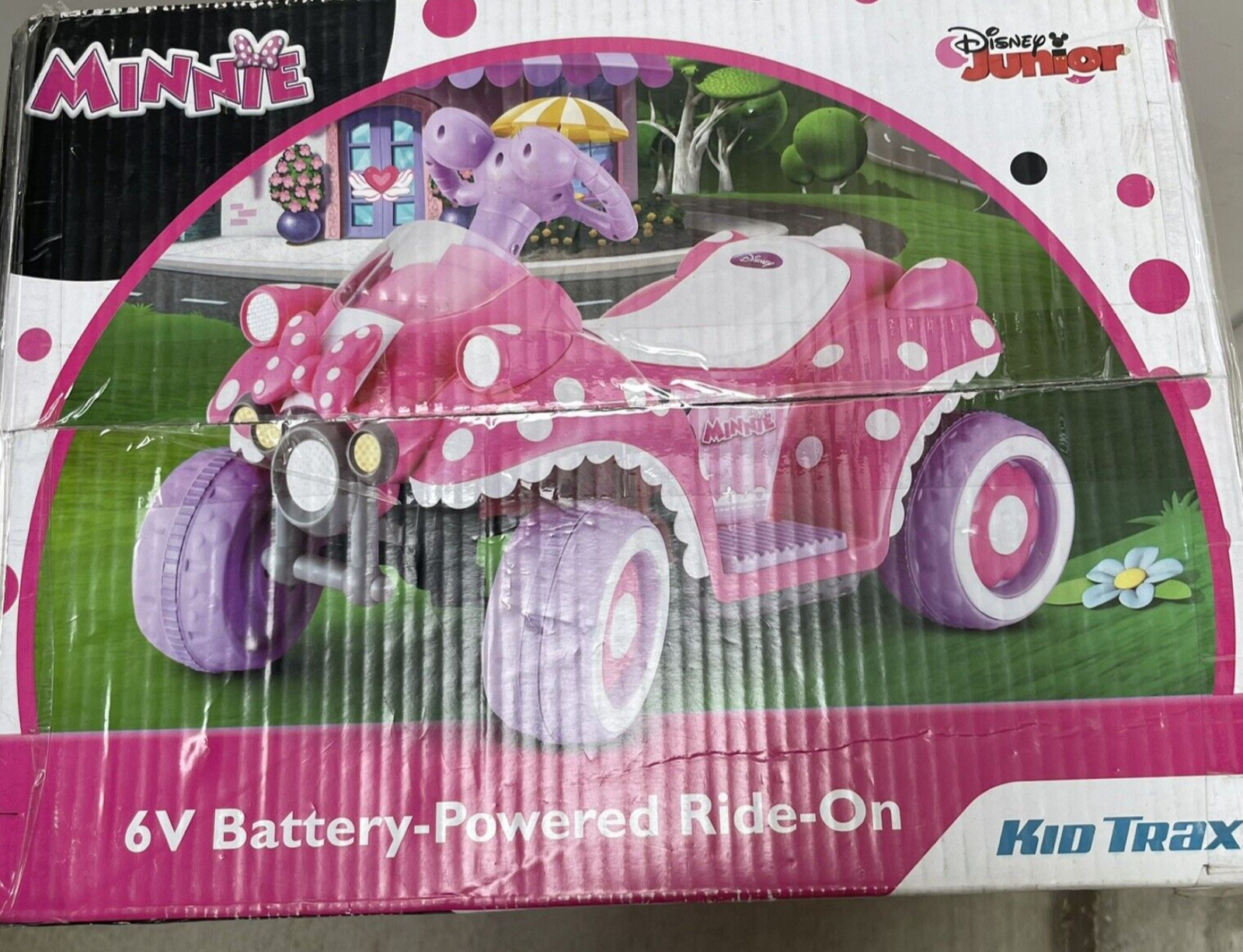 New Disney Junior Minnie Mouse 6V Battery-Powered Ride-On Kids Power Trax 18m+