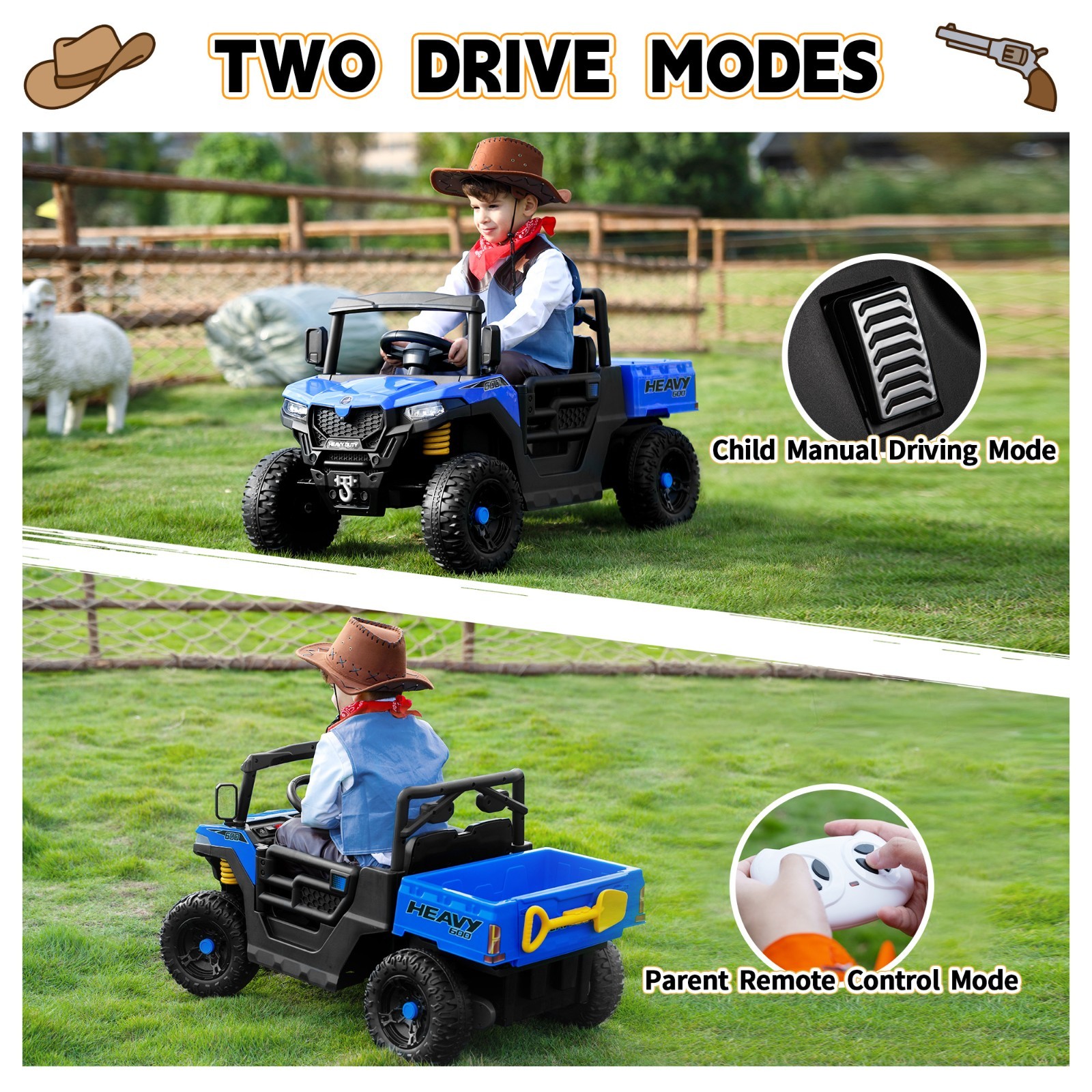 12V Kids Ride On Dump Truck Electric Construction Vehicle with Remote Control