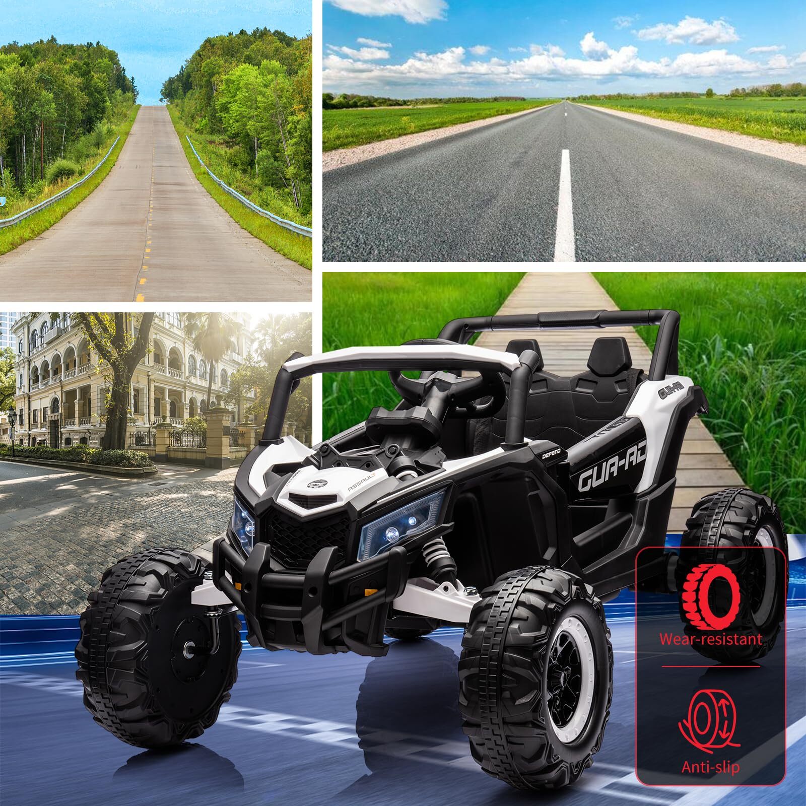 🍎24V Kids Ride-On Utv Car w/ Remote Control Spring Suspension 200W Motor Music