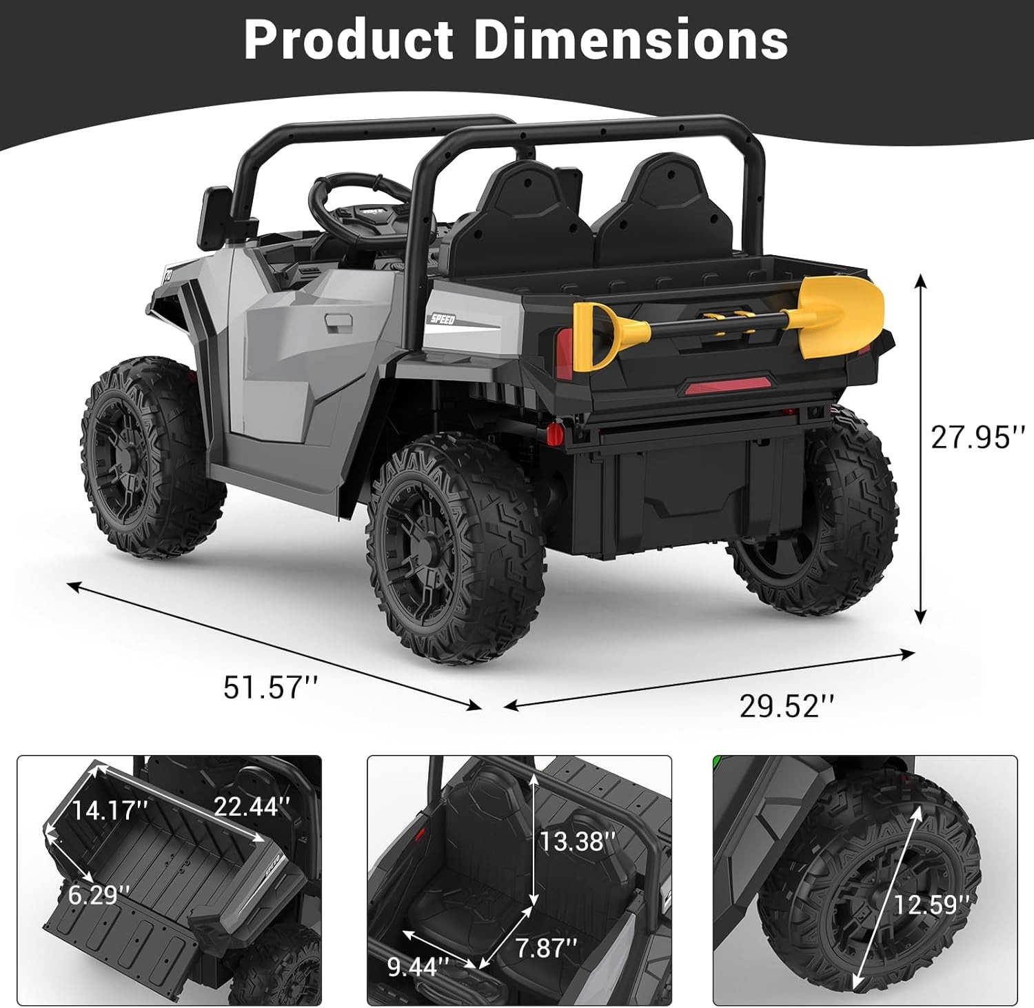 Ride on Dump Truck,Electric Ride on Tractors Car w/ Music Player,Gift for Kids