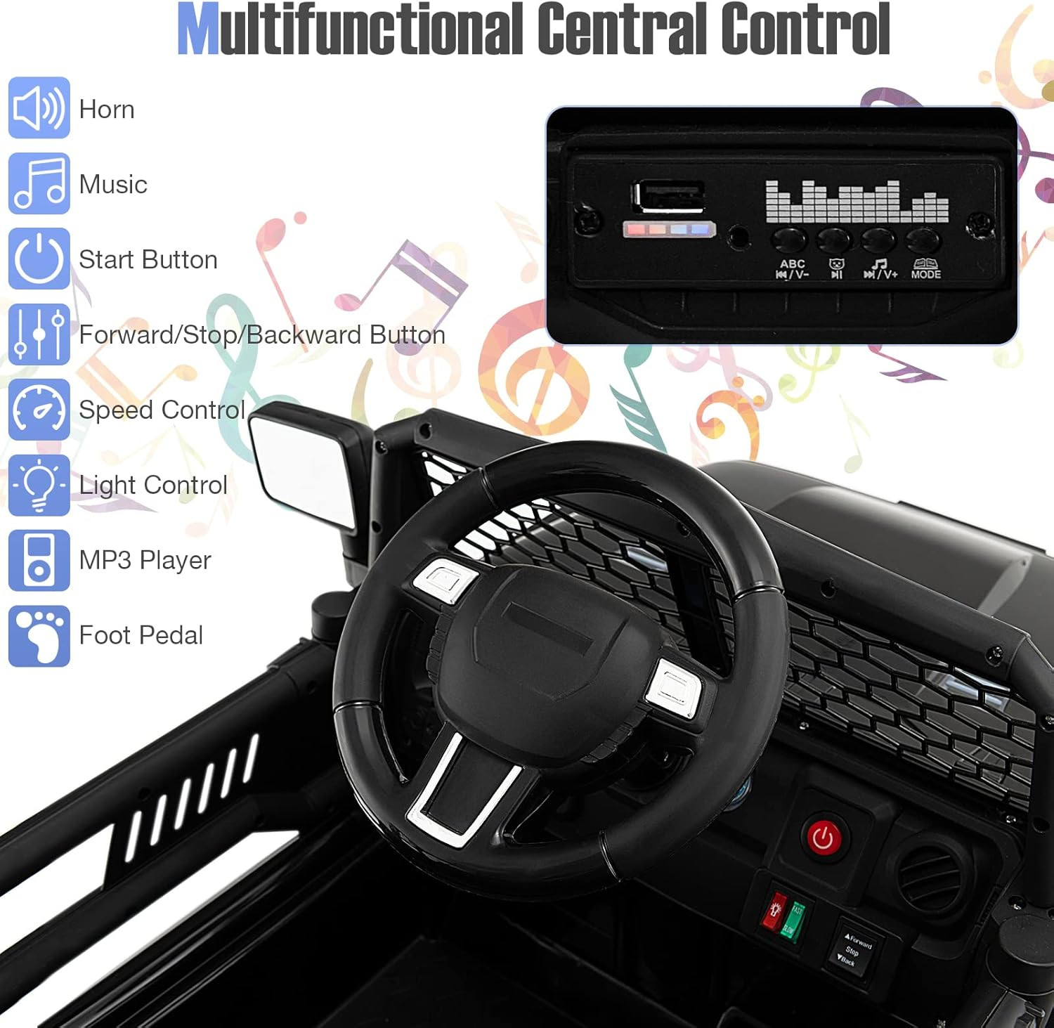 Ride on Truck, 12V Battery Powered Vehicle Ride on Car with Remote Control, S…