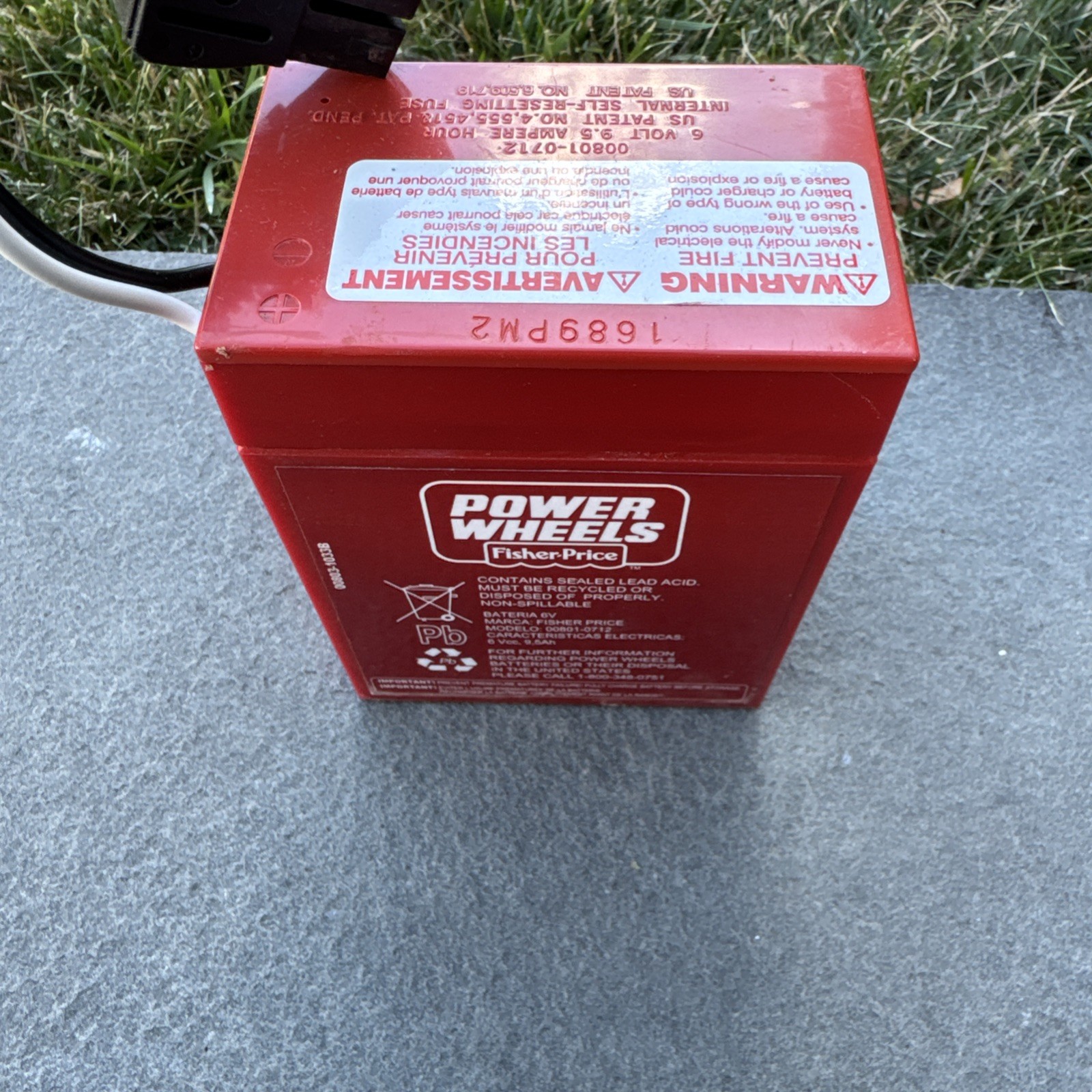 Power Wheels 6 Volt Red Replacement Battery Genuine OEM 00801-0712