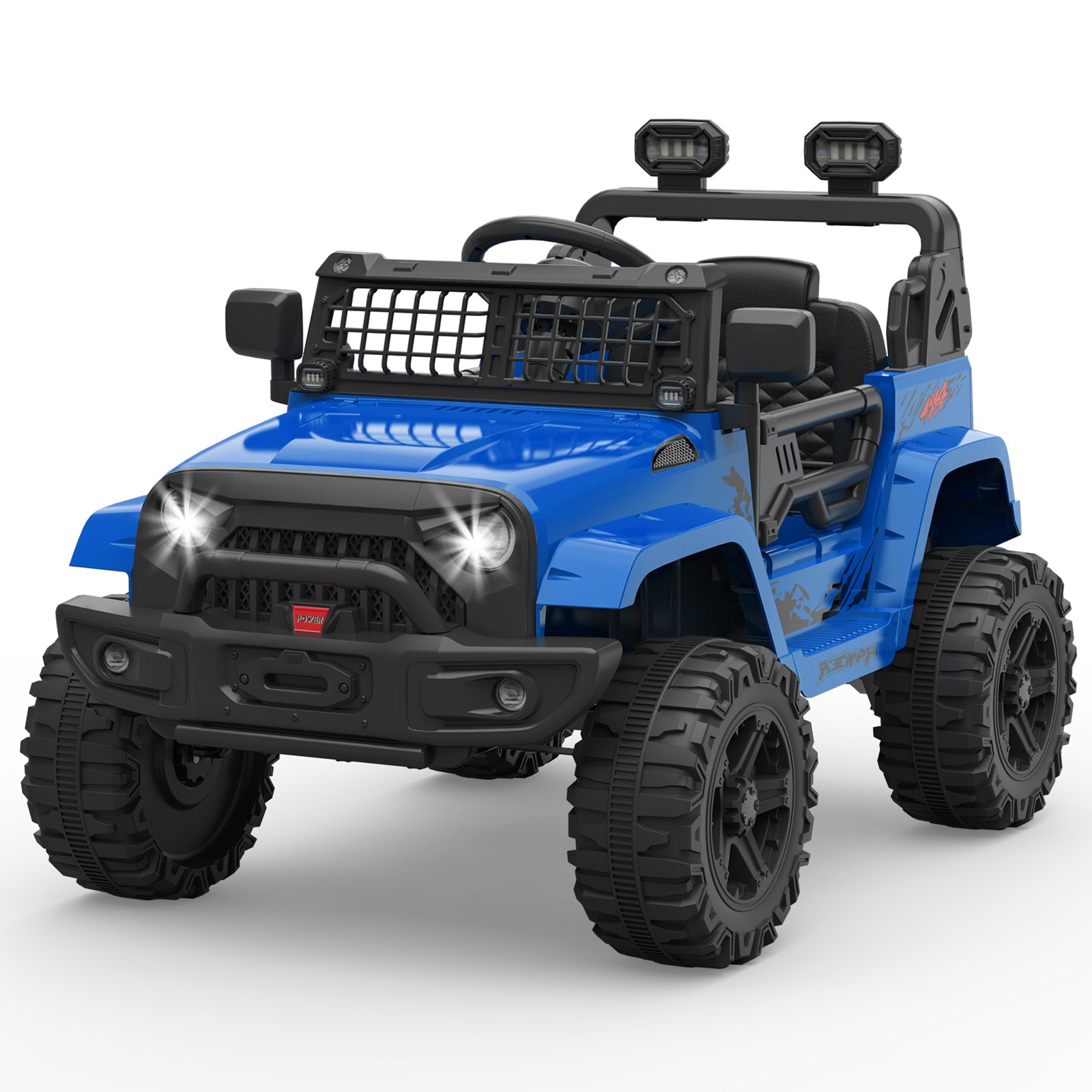 Blue Kids Electric Ride on Car Toys 12V with Remote Control for Kids 3-8