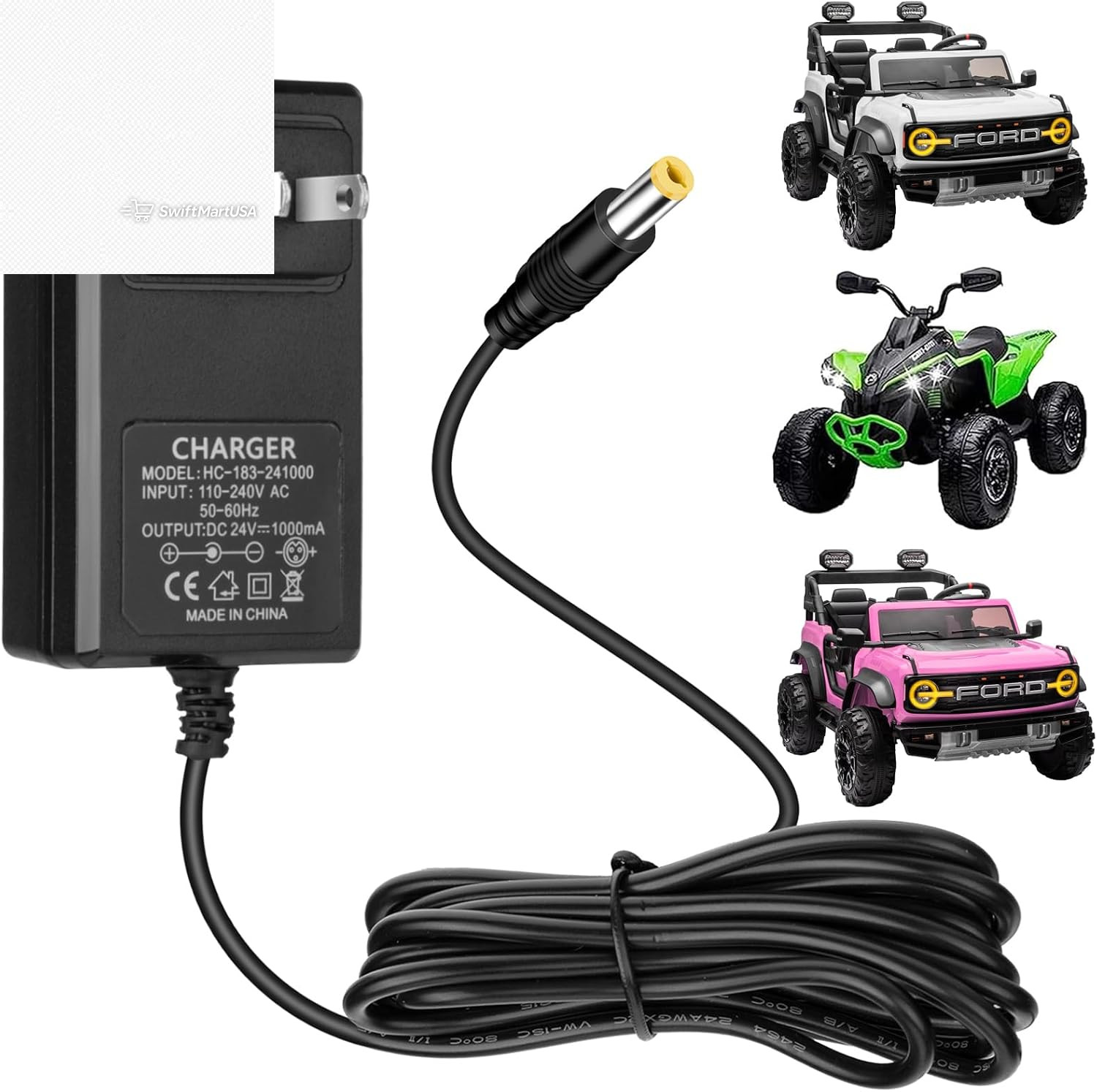 24V Charger for Kids Ride on Car 24 Volt Battery Charger for Ride on Toys Kid Tr
