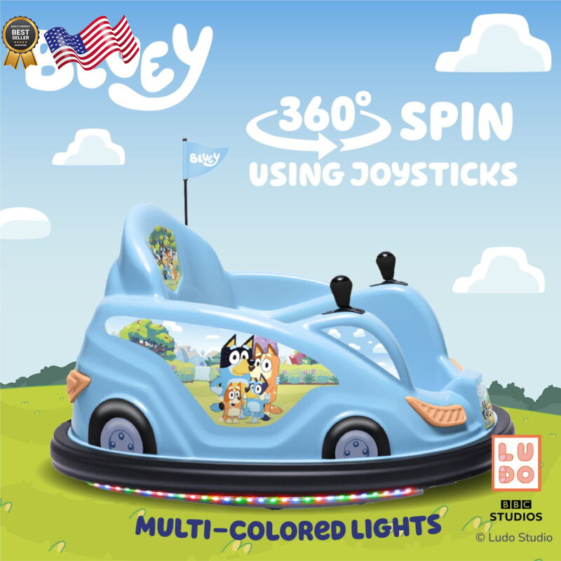 Bluey by 6V Bumper Car Ride on Toy for Children 1 Count FREE SHIPPING