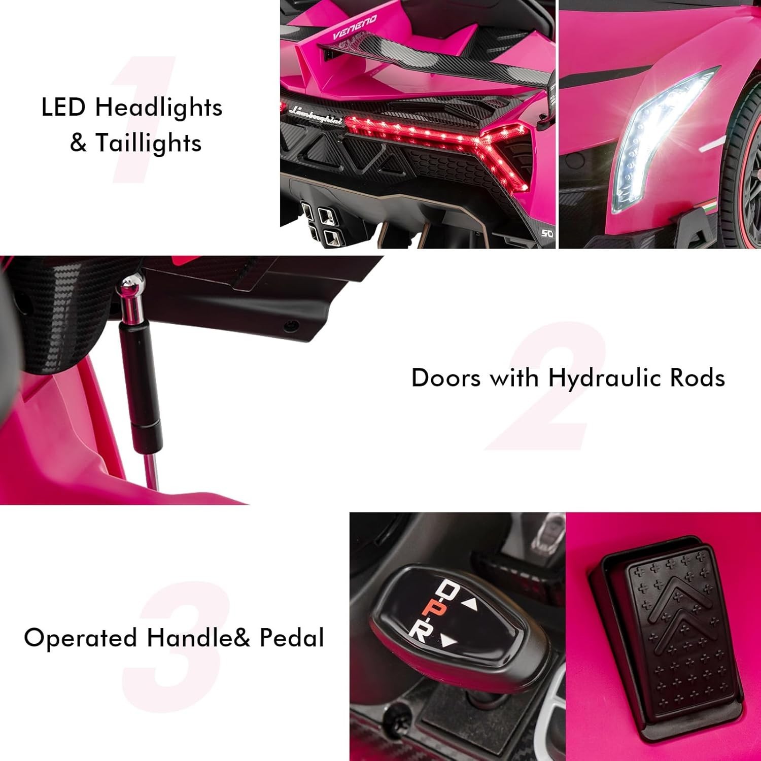 Ultimate Pink 2-Seater Lamborghini Veneno Ride-On Car for Toddlers – Remote Fun