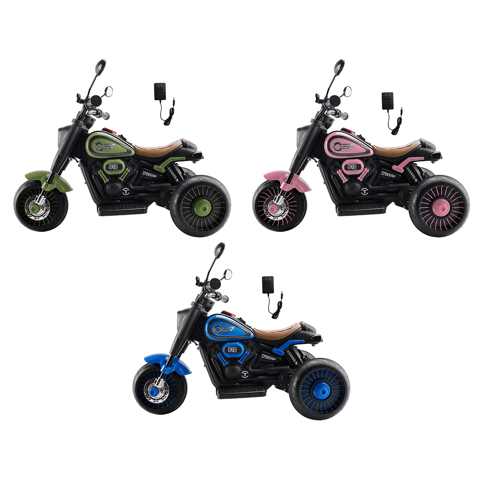 3Wheel 6V Kid Ride On Motorcycle Electric Toy With Colorful Light And Music E0