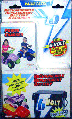 NEW 6 Volt Replacement Rechargeable Battery & Charger For Quads