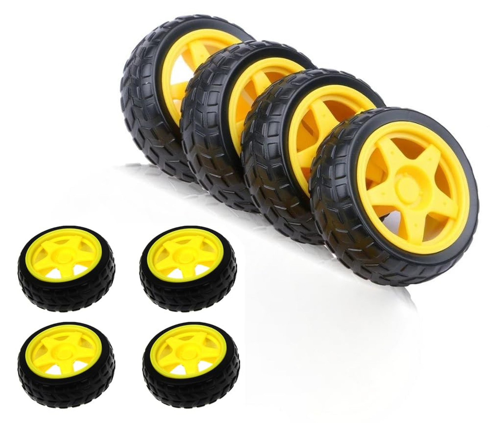 8 Pack TT Motor Wheels Replacement Smart Car Robot Wheel Tyres 1:48 Model Gea…
