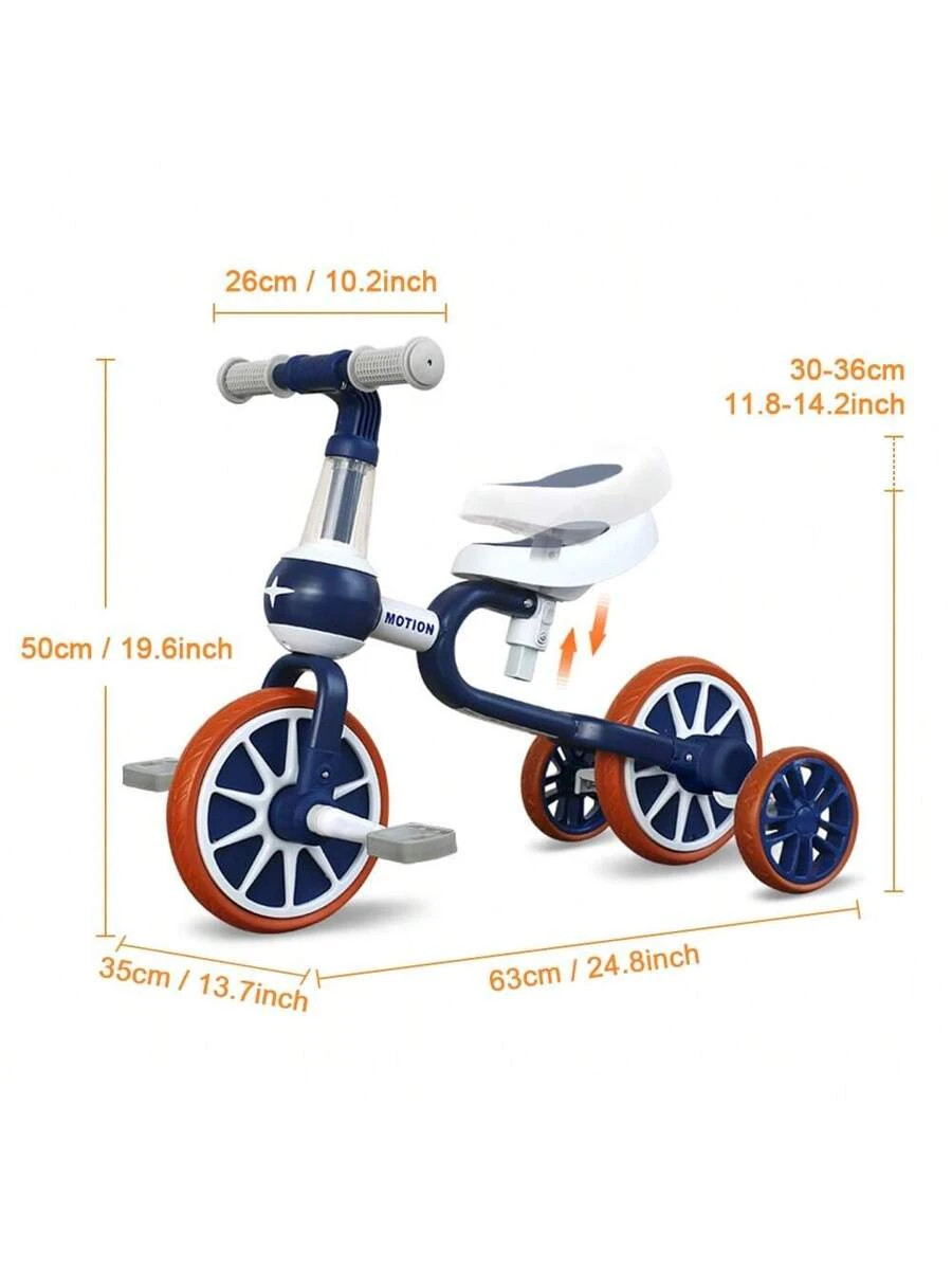 4 Wheels Toddler Tricycle Ages 1/2/3/4 Boys Girls Gift Balance Bike
