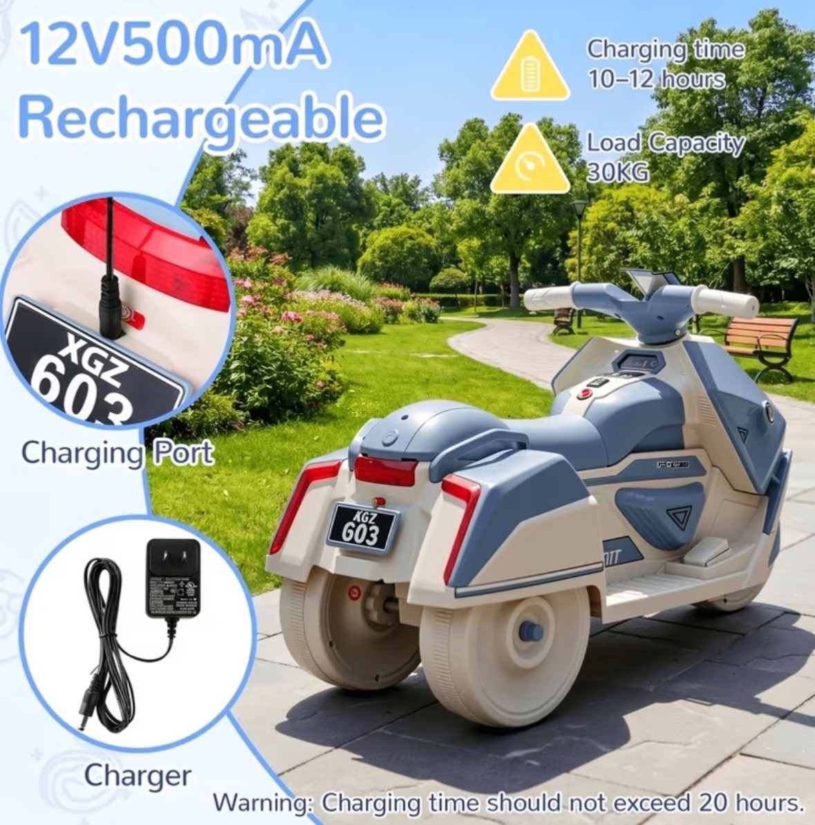 6V Motorcycle Toy For Kids Ages 3 To 6 With Led Lights & Interstellar Music