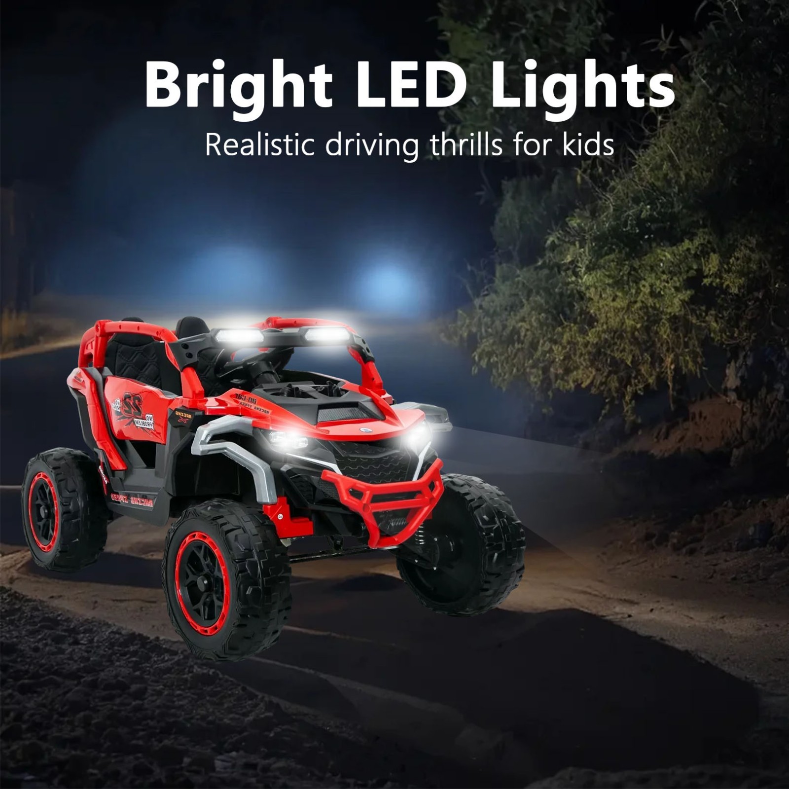 12V Kids Ride On Car UTV Truck 2-Seater Battery Power Wheels with Remote , Red