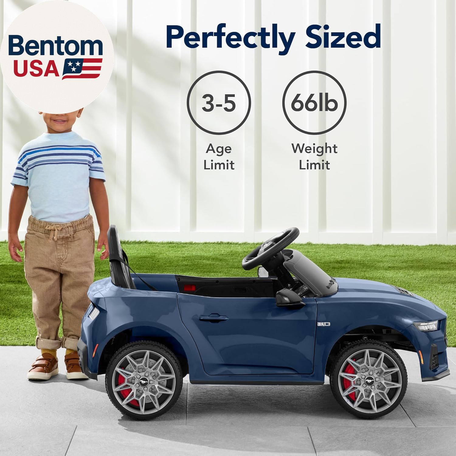 Kids 12V Electric Ride on Car Officially Licensed Ford Mustang W/Parent Control,