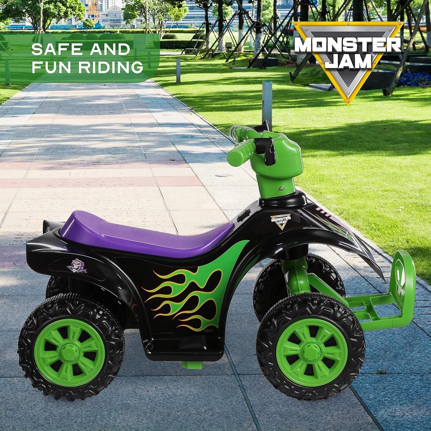 Monster Jam 6V ATV Quad for Kids – Powerful and Safe Ride-On Toy with Recharg…