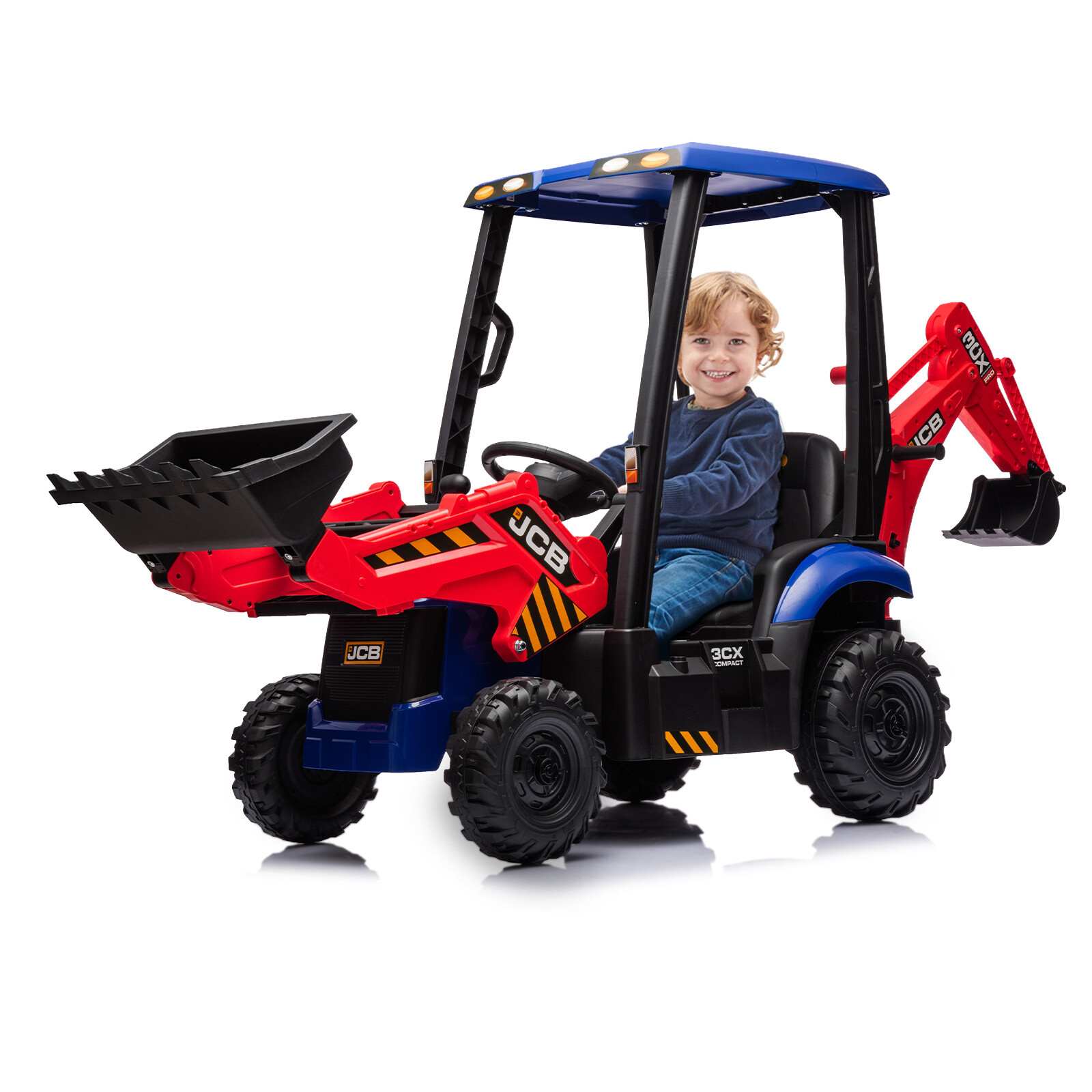 4 In 1 Ride On Excavator & Bulldozer, Kids Electric Vehicle With Remote Control