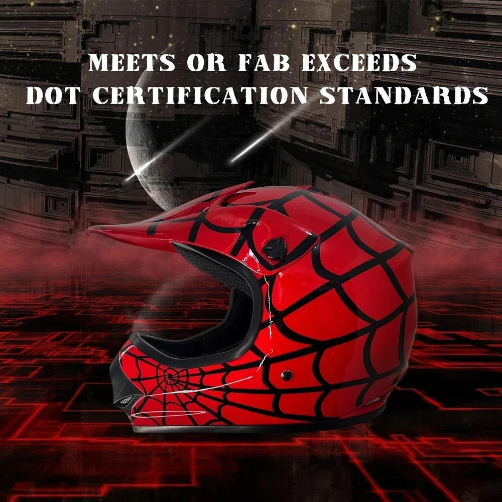 Youth Kids Off-Road ATV Helmet DOT Approved – Motorcycle Motocross Dirt B…